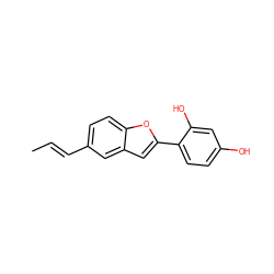 C/C=C/c1ccc2oc(-c3ccc(O)cc3O)cc2c1 ZINC000031159791