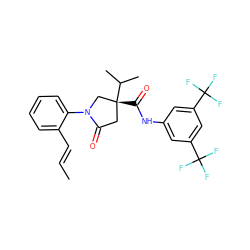 C/C=C/c1ccccc1N1C[C@](C(=O)Nc2cc(C(F)(F)F)cc(C(F)(F)F)c2)(C(C)C)CC1=O ZINC000210851847