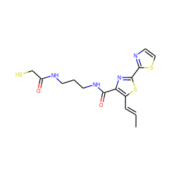 C/C=C/c1sc(-c2nccs2)nc1C(=O)NCCCNC(=O)CS ZINC000147361128