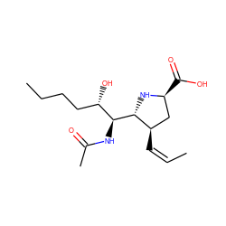 C/C=C\[C@@H]1C[C@H](C(=O)O)N[C@H]1[C@@H](NC(C)=O)[C@@H](O)CCCC ZINC000029040238