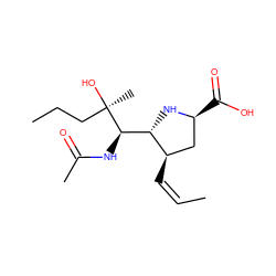 C/C=C\[C@@H]1C[C@H](C(=O)O)N[C@H]1[C@@H](NC(C)=O)[C@](C)(O)CCC ZINC000029040262