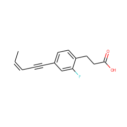 C/C=C\C#Cc1ccc(CCC(=O)O)c(F)c1 ZINC000653722893