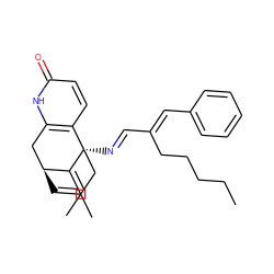 C/C=C1\[C@H]2C=C(C)C[C@]1(/N=C/C(=C/c1ccccc1)CCCCC)c1ccc(=O)[nH]c1C2 ZINC000045353525