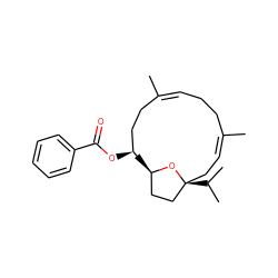 C/C1=C\C[C@]2(C(C)C)CC[C@@](C)(O2)[C@@H](OC(=O)c2ccccc2)CC/C(C)=C/CC1 ZINC001772603254