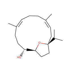 C/C1=C\C[C@]2(C(C)C)CC[C@@](C)(O2)[C@H](O)CC/C(C)=C/CC1 ZINC000034951208