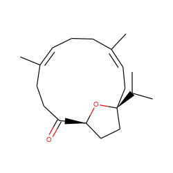 C/C1=C\C[C@]2(C(C)C)CC[C@@](C)(O2)C(=O)CC/C(C)=C/CC1 ZINC001772579928