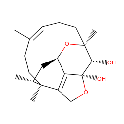 C/C1=C\CC[C@]2(C)O[C@@H]3C[C@@H](C)[C@@](C)(CC1)C1=C3[C@](O)(OC1)[C@H]2O ZINC000103109277