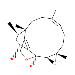 C/C1=C\CC[C@]2(C)O[C@H]2[C@@]2(O)OCC3=C2[C@H](O)C[C@@H](C)[C@]3(C)CC1 ZINC000101391139