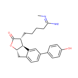 C/N=C(/N)CCCC[C@H]1C(=O)O[C@H]2Cc3ccc(-c4ccc(O)cc4)cc3[C@@H]21 ZINC000027437756