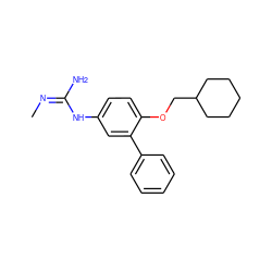 C/N=C(/N)Nc1ccc(OCC2CCCCC2)c(-c2ccccc2)c1 ZINC000028012281