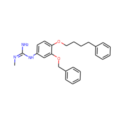 C/N=C(/N)Nc1ccc(OCCCCc2ccccc2)c(OCc2ccccc2)c1 ZINC000028002851