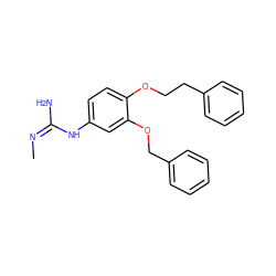 C/N=C(/N)Nc1ccc(OCCc2ccccc2)c(OCc2ccccc2)c1 ZINC000027999987