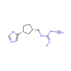 C/N=C(/NC#N)NC[C@H]1CC[C@@H](c2cnc[nH]2)C1 ZINC000653887001