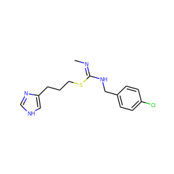 C/N=C(/NCc1ccc(Cl)cc1)SCCCc1c[nH]cn1 ZINC000013862758