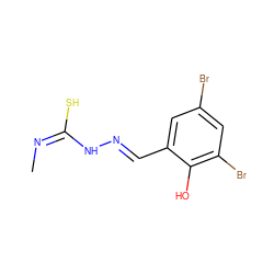 C/N=C(/S)N/N=C/c1cc(Br)cc(Br)c1O ZINC000008694089