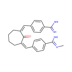 C/N=C(\N)c1ccc(/C=C2/CCCC/C(=C/c3ccc(C(=N)N)cc3)C2=O)cc1 ZINC000034633573