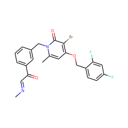 C/N=C/C(=O)c1cccc(Cn2c(C)cc(OCc3ccc(F)cc3F)c(Br)c2=O)c1 ZINC000049014397