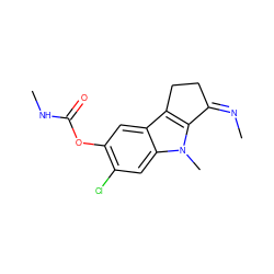 C/N=C1/CCc2c1n(C)c1cc(Cl)c(OC(=O)NC)cc21 ZINC000100955509