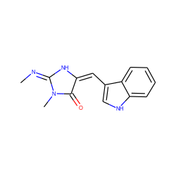 C/N=C1/N/C(=C/c2c[nH]c3ccccc23)C(=O)N1C ZINC000013371032