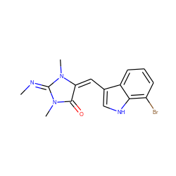 C/N=C1\N(C)C(=O)/C(=C\c2c[nH]c3c(Br)cccc23)N1C ZINC000084689179