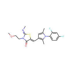 C/N=C1\S/C(=C\c2cc(C)n(-c3ccc(F)cc3F)c2C)C(=O)N1CCOC ZINC000073138072