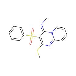 C/N=c1/c(S(=O)(=O)c2ccccc2)c(SC)nc2ccccn12 ZINC000038929197