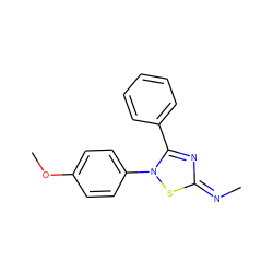 C/N=c1\nc(-c2ccccc2)n(-c2ccc(OC)cc2)s1 ZINC000013559289