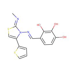 C/N=c1\scc(-c2cccs2)n1/N=C/c1ccc(O)c(O)c1O ZINC000013865389