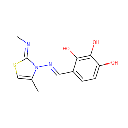 C/N=c1\scc(C)n1/N=C/c1ccc(O)c(O)c1O ZINC000005781744