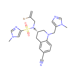 C=C(Br)CN([C@H]1Cc2cc(C#N)ccc2N(Cc2cncn2C)C1)S(=O)(=O)c1cn(C)cn1 ZINC000014952299