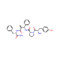 C=C(C(=O)N[C@@H](Cc1ccccc1)C(N)=O)[C@@H](NC(=O)[C@@H]1CCCN1C(=O)[C@@H](N)Cc1ccc(O)cc1)c1ccccc1 ZINC000095552827