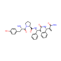 C=C(C(N)=O)[C@@H](NC(=O)C(=C)[C@@H](NC(=O)[C@@H]1CCCN1C(=O)[C@@H](N)Cc1ccc(O)cc1)c1ccccc1)c1ccccc1 ZINC000095555433