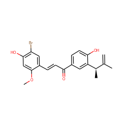 C=C(C)[C@@H](C)c1cc(C(=O)/C=C/c2cc(Br)c(O)cc2OC)ccc1O ZINC000071331541