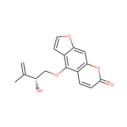 C=C(C)[C@@H](O)COc1c2ccoc2cc2oc(=O)ccc12 ZINC000003594419