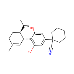 C=C(C)[C@@H]1CCC(C)=C[C@H]1c1c(O)cc(C2(C#N)CCCCC2)cc1O ZINC000028571867