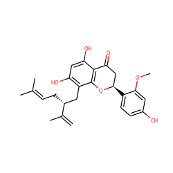 C=C(C)[C@H](CC=C(C)C)Cc1c(O)cc(O)c2c1O[C@H](c1ccc(O)cc1OC)CC2=O ZINC000014711612