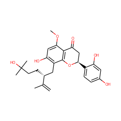 C=C(C)[C@H](CCC(C)(C)O)Cc1c(O)cc(OC)c2c1O[C@H](c1ccc(O)cc1O)CC2=O ZINC000013817026