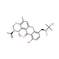 C=C(C)[C@H]1COc2c(C)cc3oc4c(C[C@H](Cl)C(C)(C)O)ccc(O)c4c(=O)c3c2[C@@H]1O ZINC000040865101