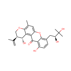 C=C(C)[C@H]1COc2c(C)cc3oc4c(C[C@H](O)C(C)(C)O)ccc(O)c4c(=O)c3c2[C@@H]1O ZINC000014719686