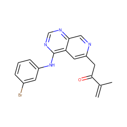 C=C(C)C(=O)Cc1cc2c(Nc3cccc(Br)c3)ncnc2cn1 ZINC000040846419