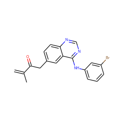 C=C(C)C(=O)Cc1ccc2ncnc(Nc3cccc(Br)c3)c2c1 ZINC000040423268