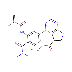 C=C(C)C(=O)Nc1cc(-c2ncnc3[nH]cc(C(=O)OCC)c23)ccc1C(=O)N(C)C ZINC000206760097