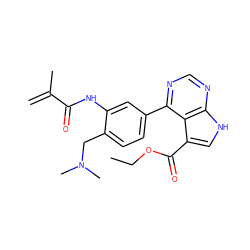 C=C(C)C(=O)Nc1cc(-c2ncnc3[nH]cc(C(=O)OCC)c23)ccc1CN(C)C ZINC000218978124