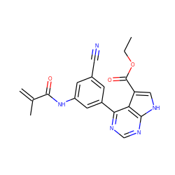 C=C(C)C(=O)Nc1cc(C#N)cc(-c2ncnc3[nH]cc(C(=O)OCC)c23)c1 ZINC000218986763