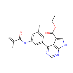 C=C(C)C(=O)Nc1cc(C)cc(-c2ncnc3[nH]cc(C(=O)OCC)c23)c1 ZINC000206760155