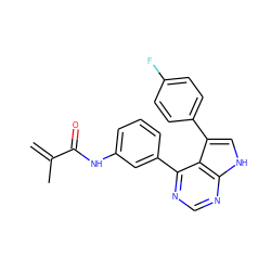 C=C(C)C(=O)Nc1cccc(-c2ncnc3[nH]cc(-c4ccc(F)cc4)c23)c1 ZINC000225212898