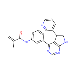 C=C(C)C(=O)Nc1cccc(-c2ncnc3[nH]cc(-c4cccnc4)c23)c1 ZINC000218983978