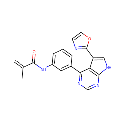 C=C(C)C(=O)Nc1cccc(-c2ncnc3[nH]cc(-c4ncco4)c23)c1 ZINC000218982303