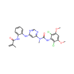 C=C(C)C(=O)Nc1ccccc1Nc1cc(N(C)C(=O)Nc2c(Cl)c(OC)cc(OC)c2Cl)ncn1 ZINC001772644106