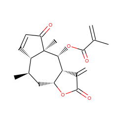 C=C(C)C(=O)O[C@@H]1[C@@H]2C(=C)C(=O)O[C@@H]2C[C@@H](C)[C@@H]2C=CC(=O)[C@]21C ZINC000013685006